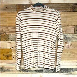 2/$30 Lands' End striped mock neck long sleeve top